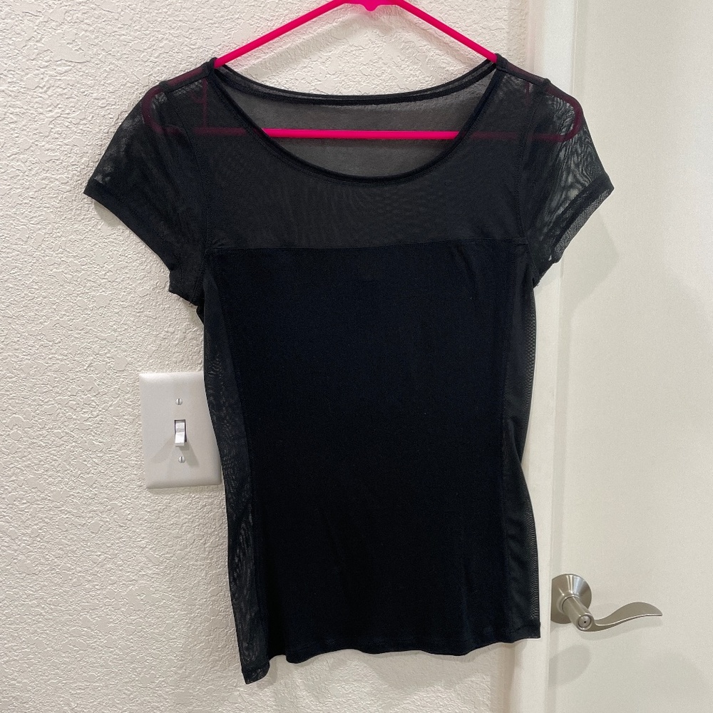 Express Black mesh top